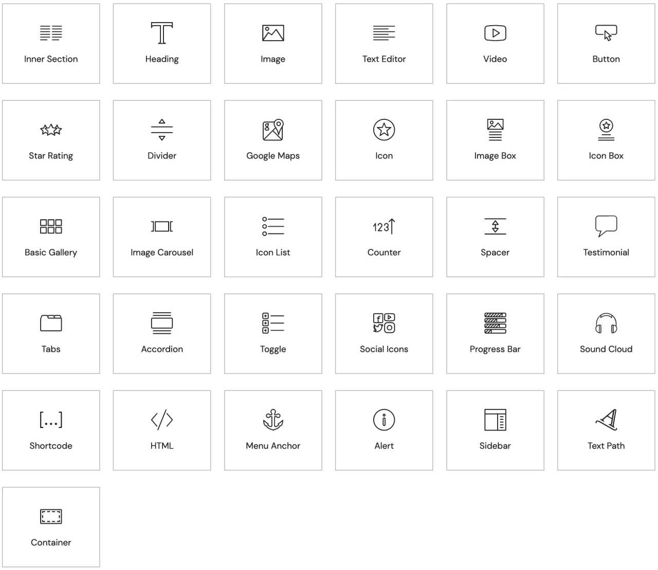 Elementor gratis widgets