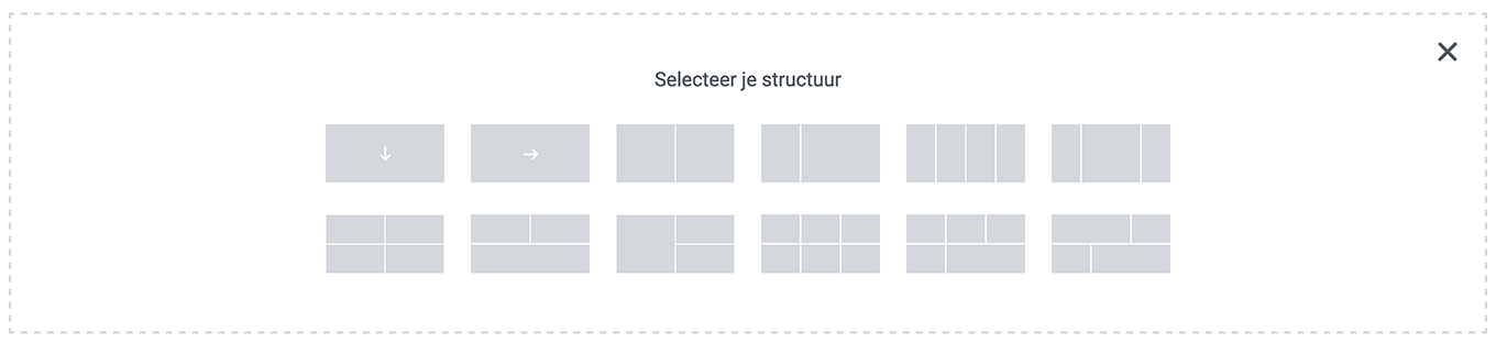 Structuur selecteren in Elementor